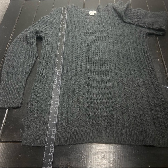 Caslon Gray Knitted Mohair Wool Blend Long Sleeve Sweater Size M Elbow Patch - Picture 6 of 8